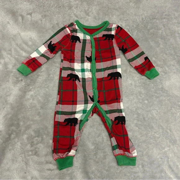 Fammy Jammies - long sleeve ultra soft plaid sleeper/romper. Size 3-6 months - Picture 2 of 6